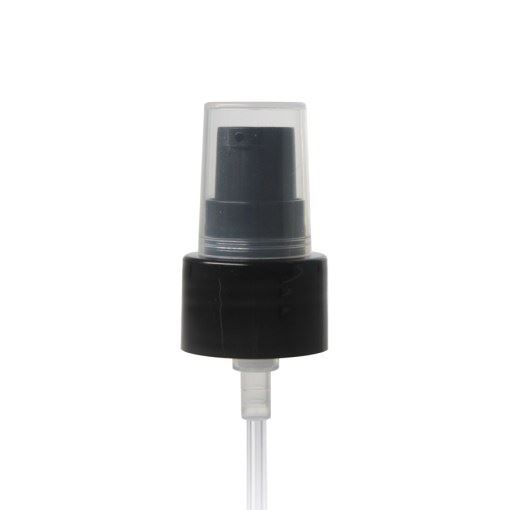 Black 24-410 Smooth Skirt Dispensing Treatment Pump with Clear Cap and 228mm Dip Tube